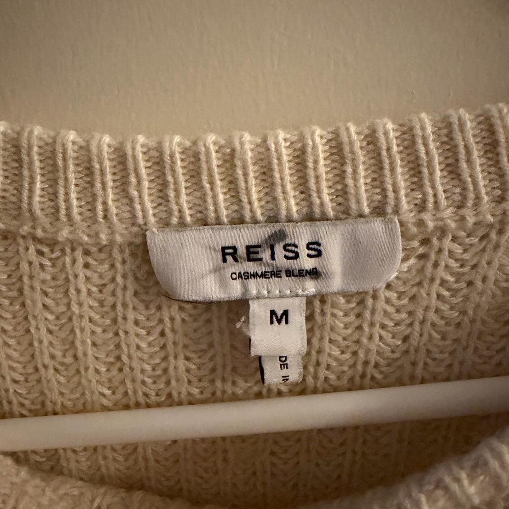 Reiss Cream Cashmere Blend Sweater - Picture 3 of 4